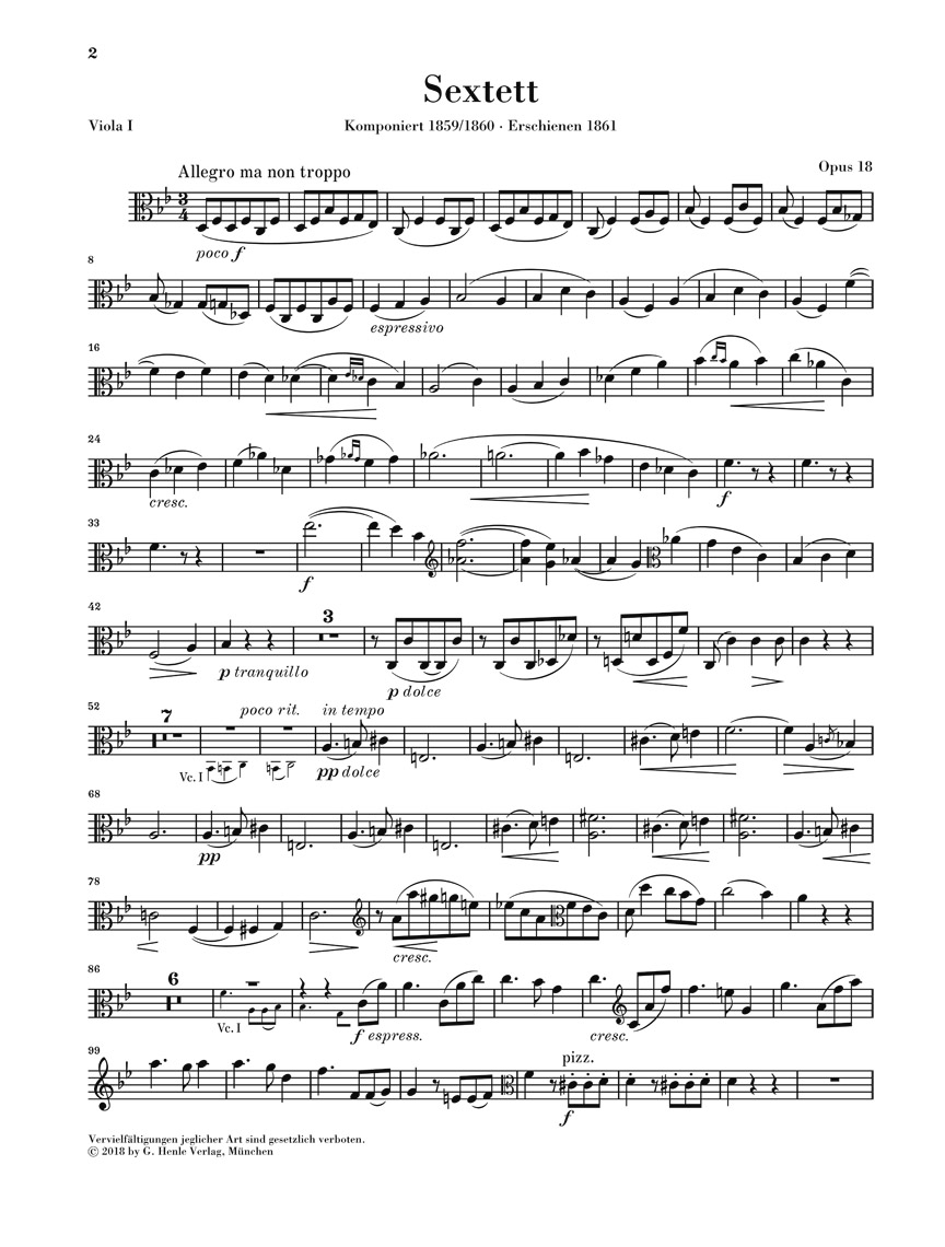 Other Cover Image Streichsextett Nr. 1 B-dur op. 18