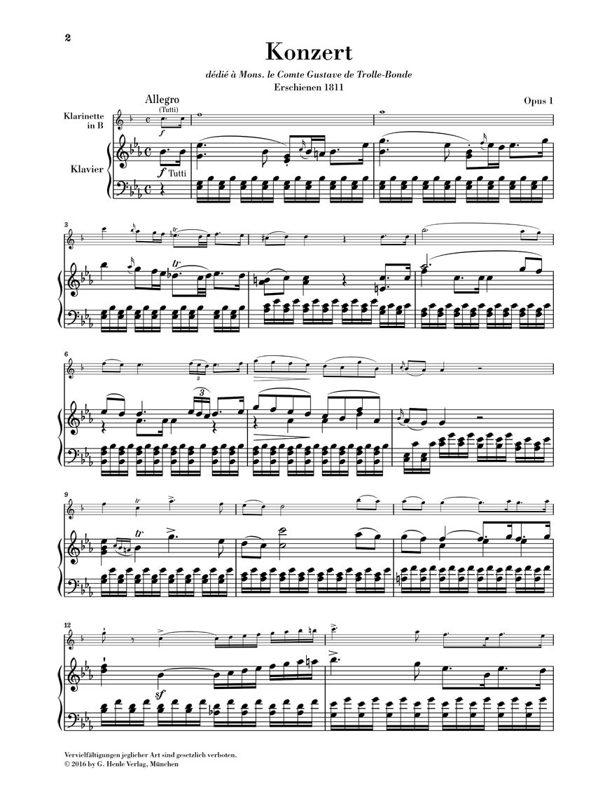 Other Cover Image Klarinettenkonzert Es-dur op. 1