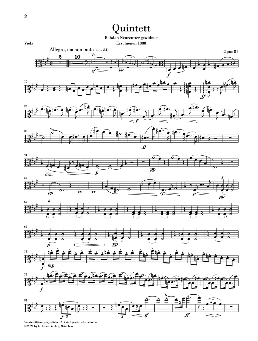 Other Cover Image Klavierquintett A-dur op. 81