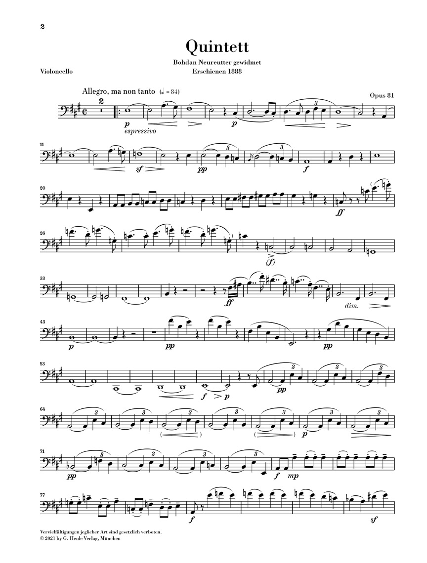 Other Cover Image Klavierquintett A-dur op. 81