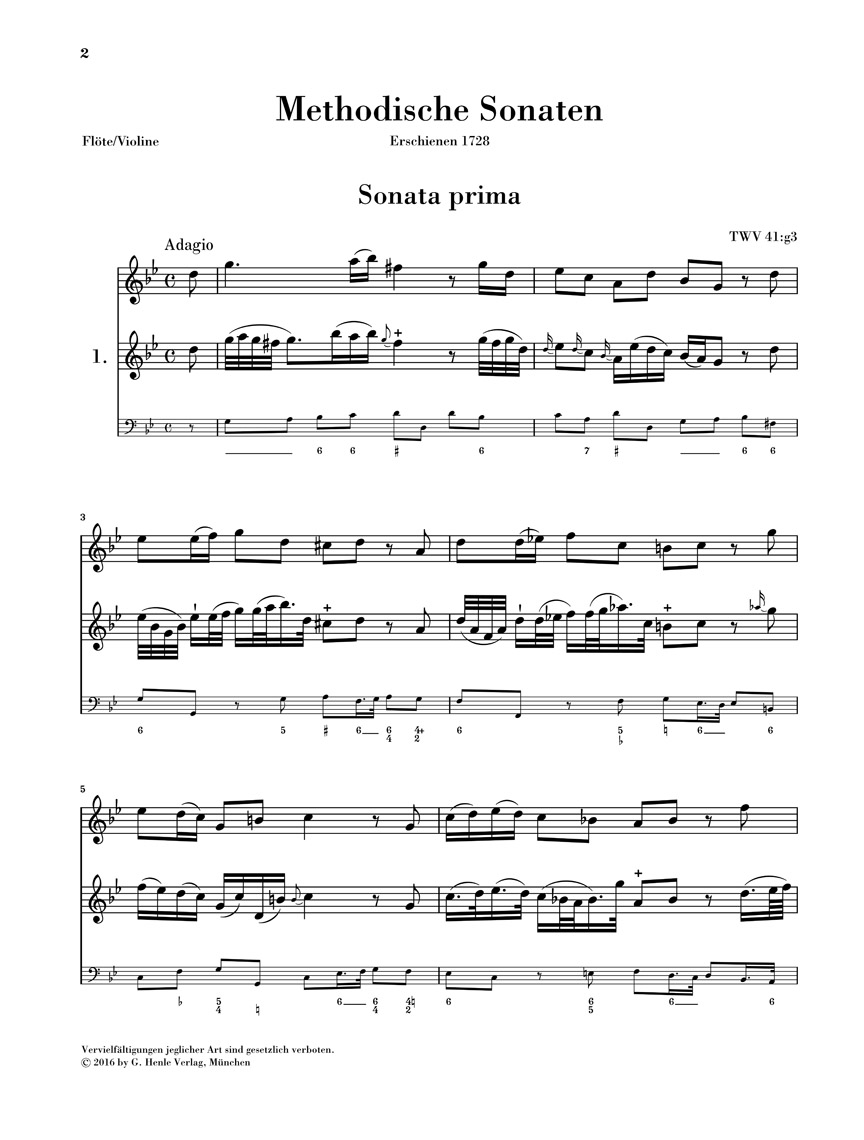 Other Cover Image Methodische Sonaten für Flöte oder Violine und Basso Continuo, Band I