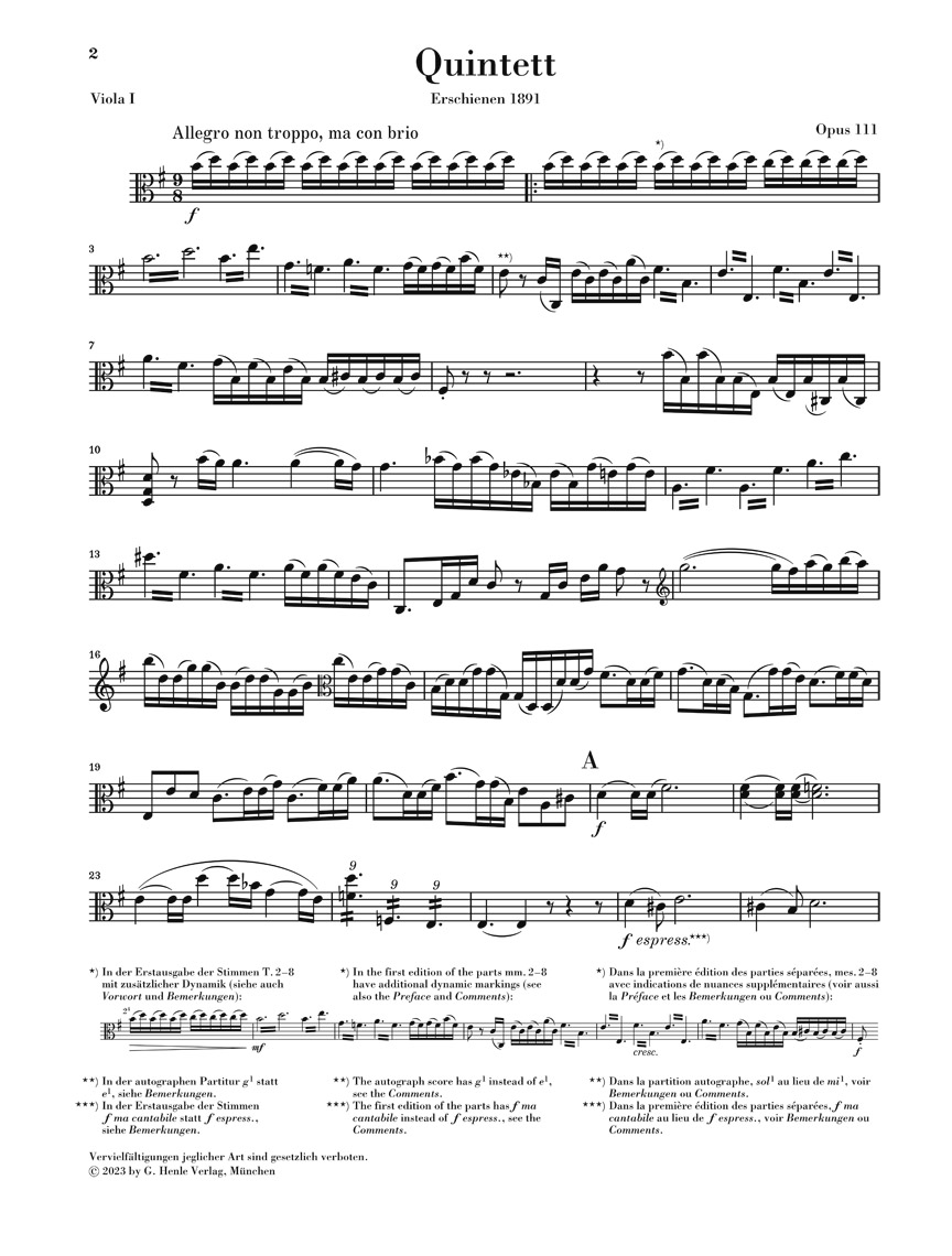 Other Cover Image Streichquintett Nr. 2 G-dur op. 111