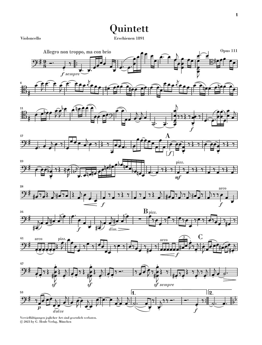 Other Cover Image Streichquintett Nr. 2 G-dur op. 111