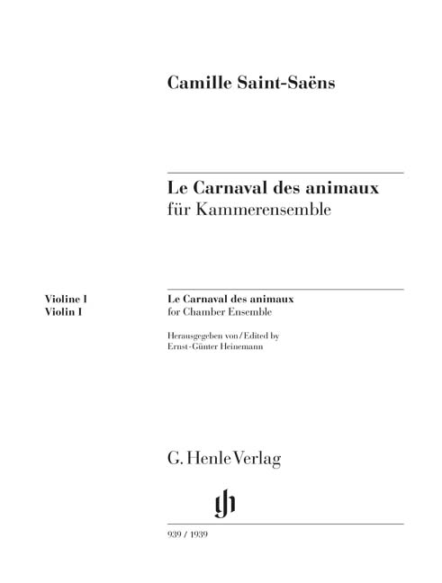 Front Cover Image Le Carnaval des animaux für Kammerensemble
