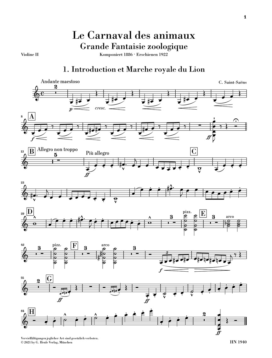 Other Cover Image Le Carnaval des animaux für Kammerensemble