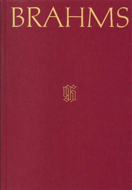 Front Cover Image Johannes Brahms Thematisch-Bibliographisches Werkverzeichnis