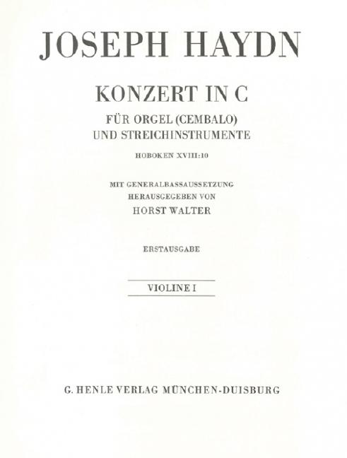 Front Cover Image Orgelkonzert C-dur Hob. XVIII:10