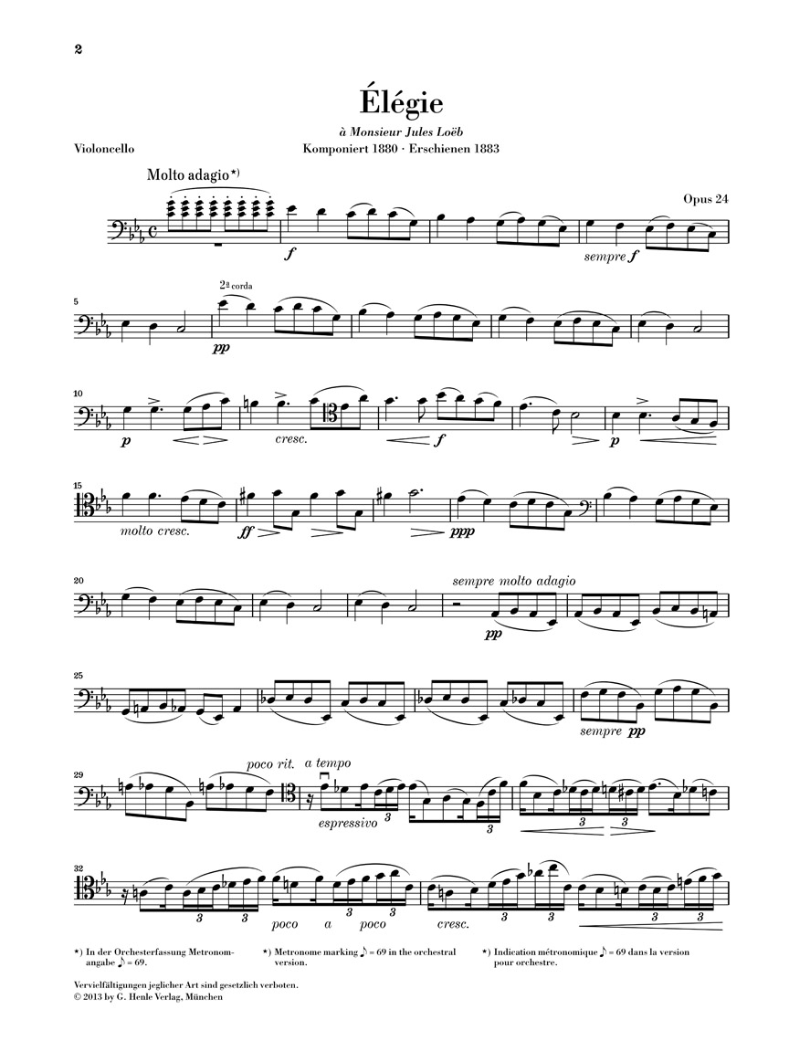 Other Cover Image Élégie op. 24 für Violoncello und Klavier