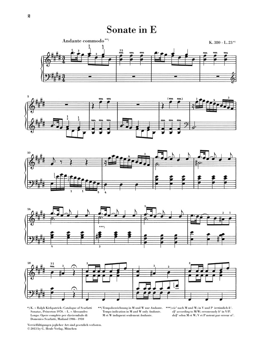 Other Cover Image Klaviersonate E-dur K. 380 L. 23