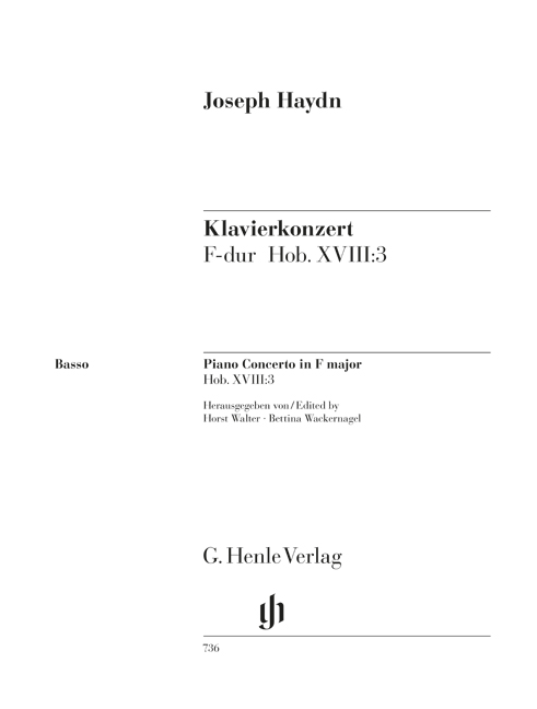 Front Cover Image Klavierkonzert F-dur Hob. XVIII:3