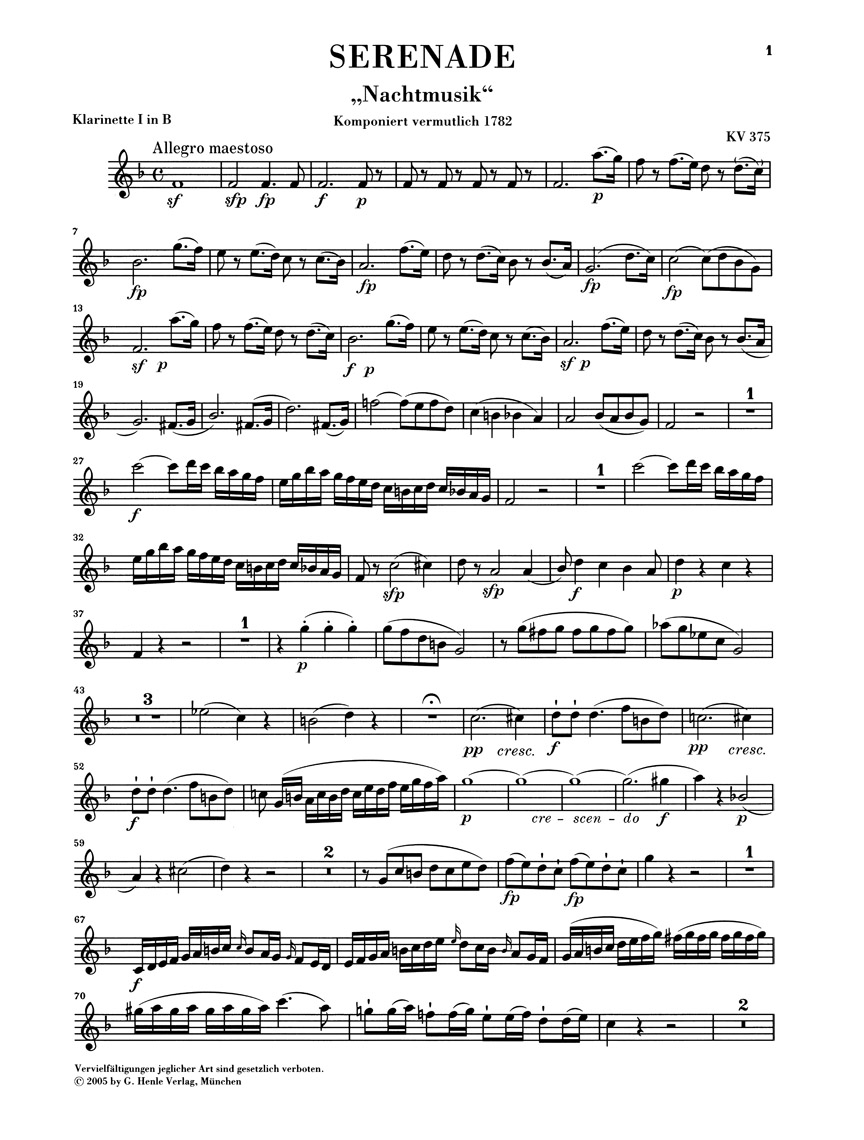 Other Cover Image Serenade Es-dur KV 375