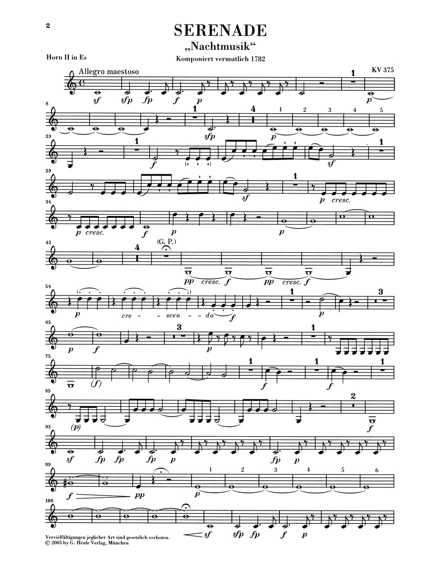 Other Cover Image Serenade Es-dur KV 375