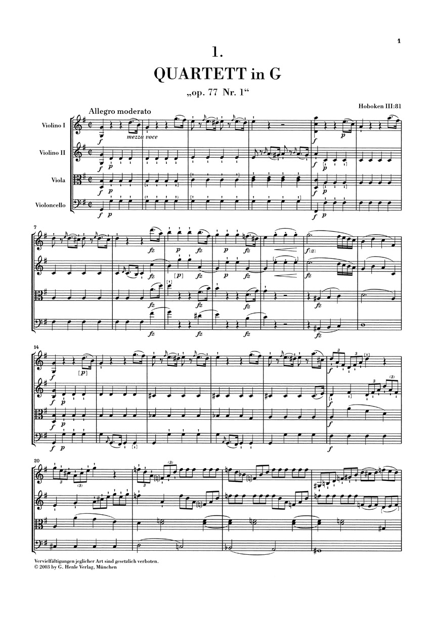 Other Cover Image Streichquartette Heft XI op. 77, 103