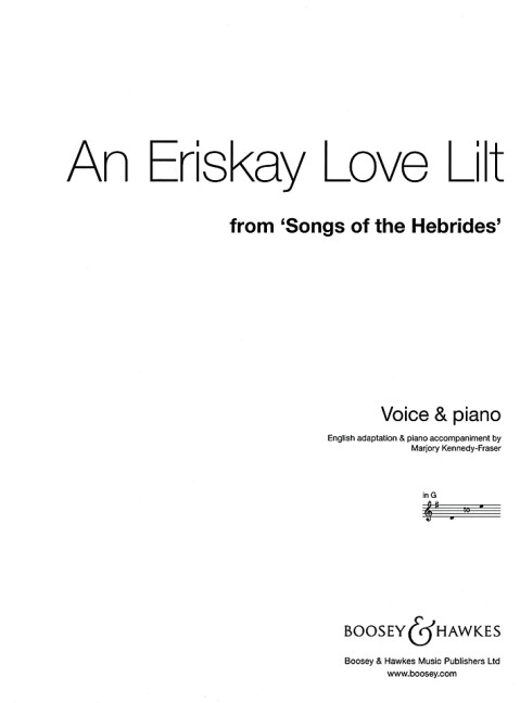 Front Cover Image An Eriskay Love Lilt In G