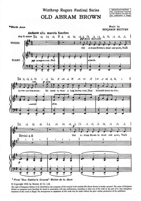 Front Cover Image Friday Afternoons op. 7/12