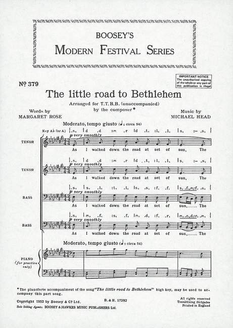 Front Cover Image The little road to Bethlehem