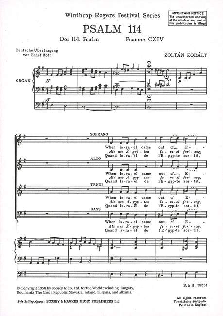 Front Cover Image Der 114. Psalm
