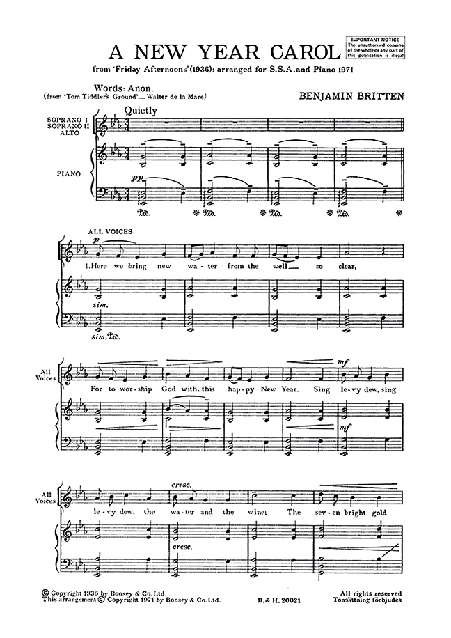 Front Cover Image Friday Afternoons op. 7/5 (1936)