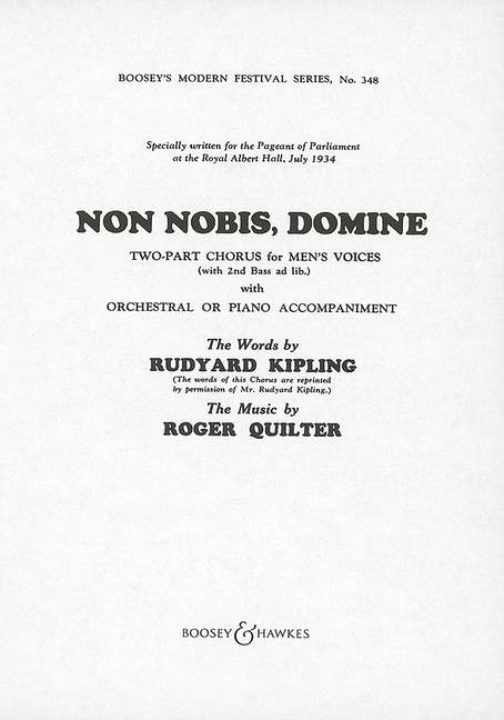 Front Cover Image Non Nobis, Domine