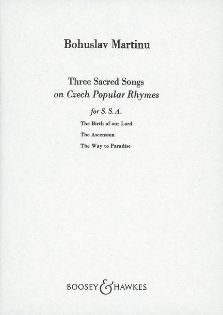 Front Cover Image Three Sacred Songs