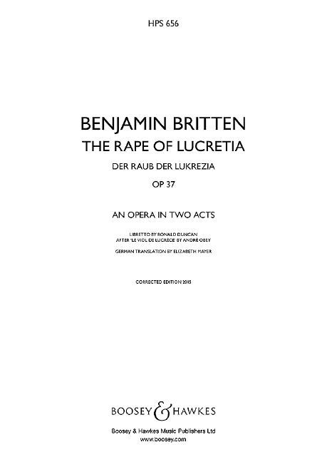 Front Cover Image Der Raub der Lukrezia op. 37 (1946)