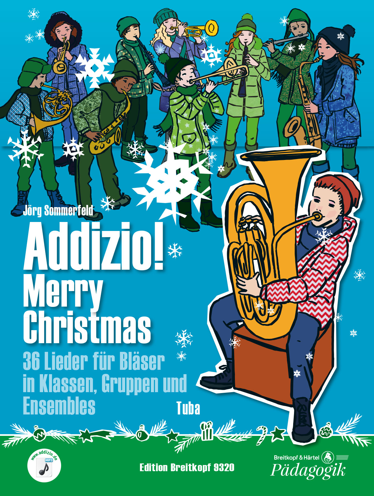 Front Cover Image Addizio! Merry Christmas "36 Weihnachtslieder für Bläser in Klassen, Gruppen, Ensembles"