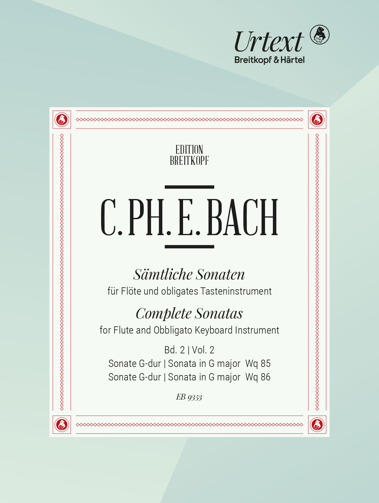 Front Cover Image Sämtliche Sonaten für Flöte und obligates Tasteninstrument Bd. 2: Sonaten G-dur Wq 85 und G-dur Wq 86