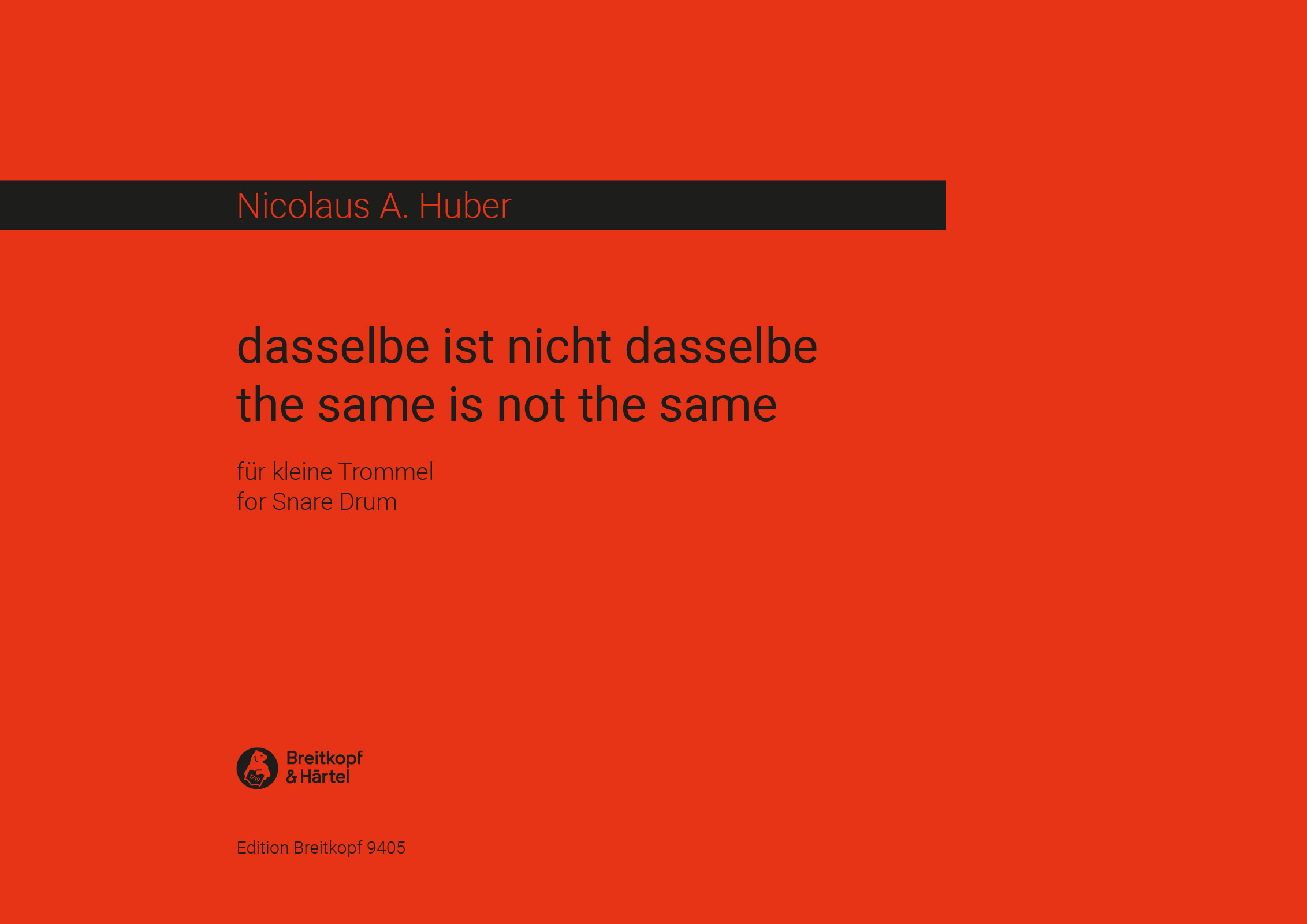 Front Cover Image Dasselbe ist Nicht Dasselbe für kleine Trommel (1978)
