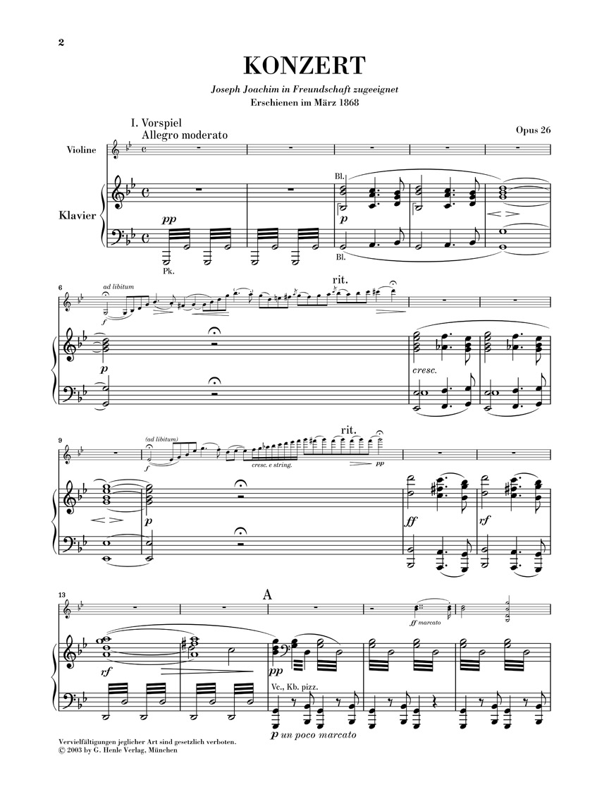 Other Cover Image Violinkonzert Nr. 1 g-moll op. 26