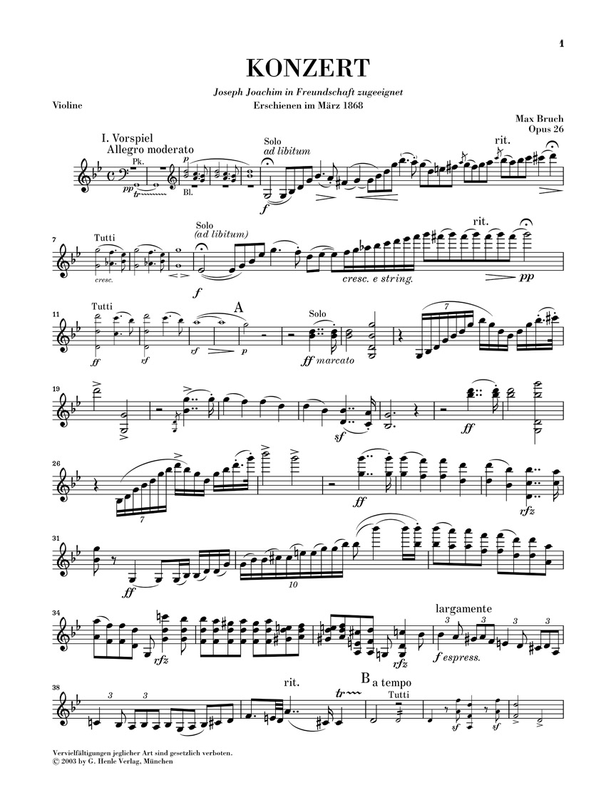 Other Cover Image Violinkonzert Nr. 1 g-moll op. 26