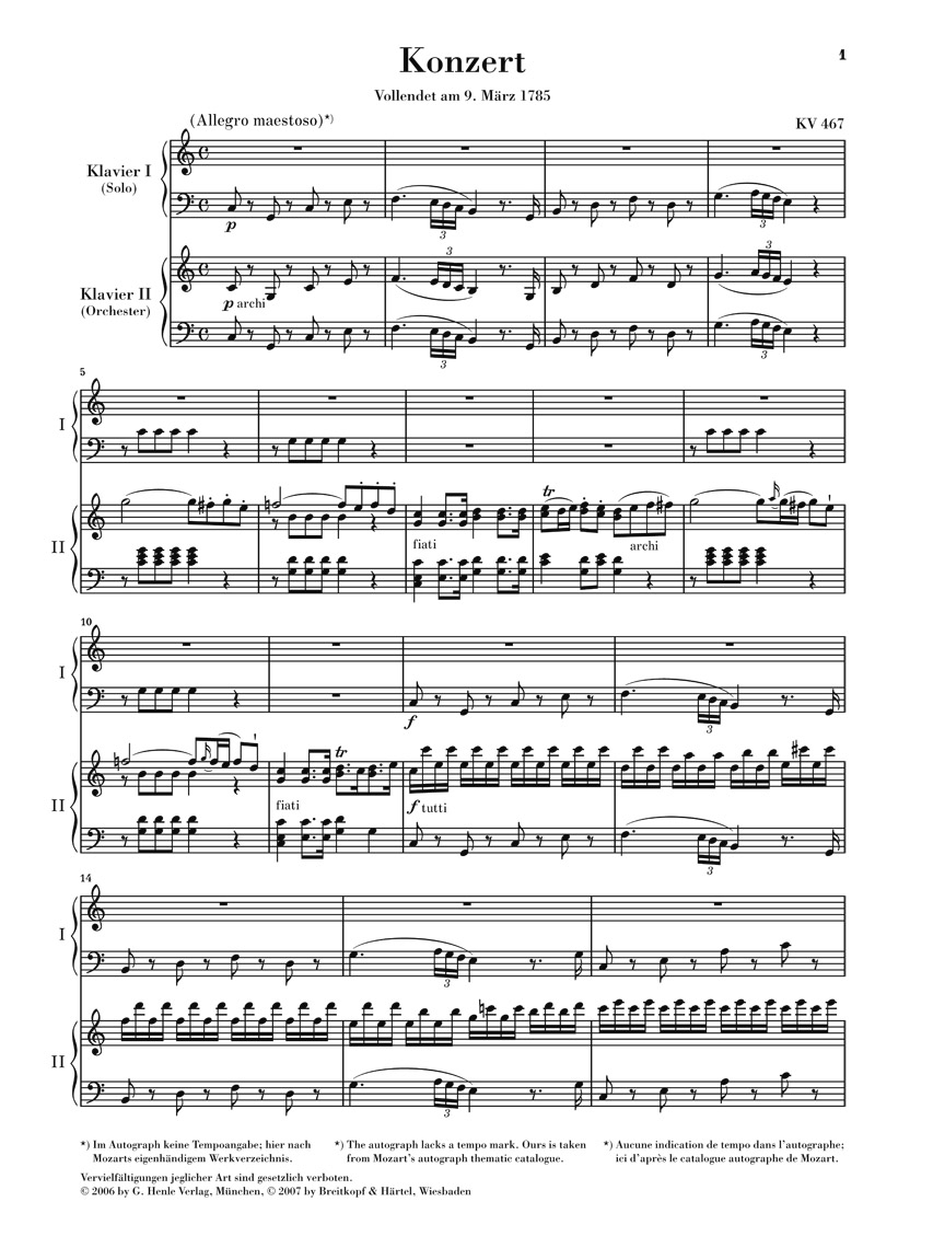 Other Cover Image Konzert für Klavier und Orchester Nr. 21 C-Dur KV 467