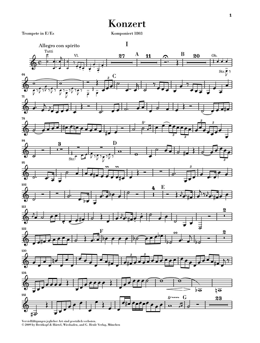 Other Cover Image Trompetenkonzert in E-dur – Fassung Es-dur