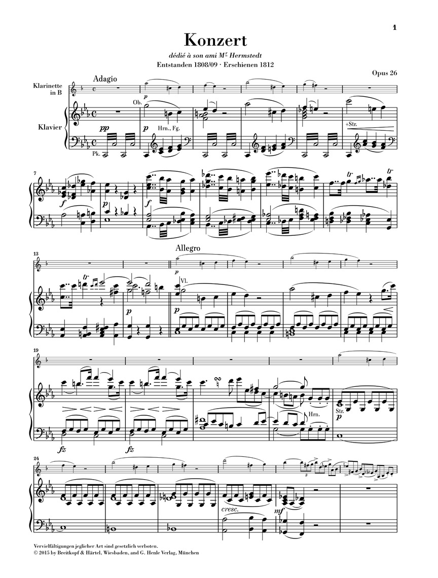 Other Cover Image Klarinettenkonzert Nr. 1 c-moll op. 26