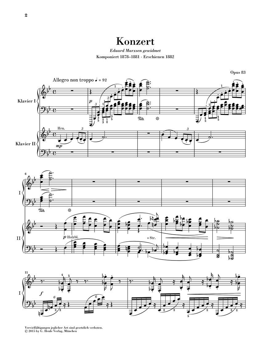 Other Cover Image Klavierkonzert Nr. 2 B-dur op. 83