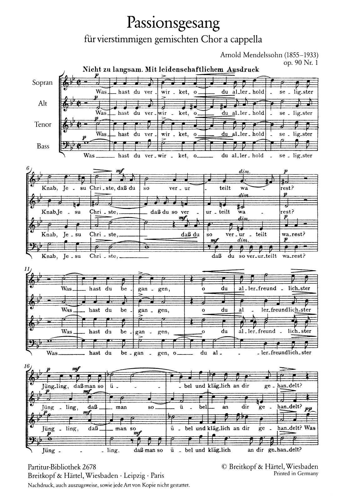 Front Cover Image Geistliche Chormusik Nr. 1 op. 90 "Was hast du verwirket"