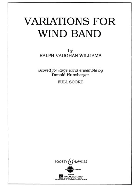 Front Cover Image Variations for Wind Band (1957 (1988))
