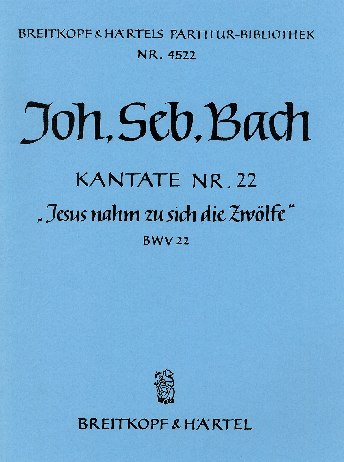 Front Cover Image Kantate BWV 22 „Jesus nahm zu sich die Zwölfe“