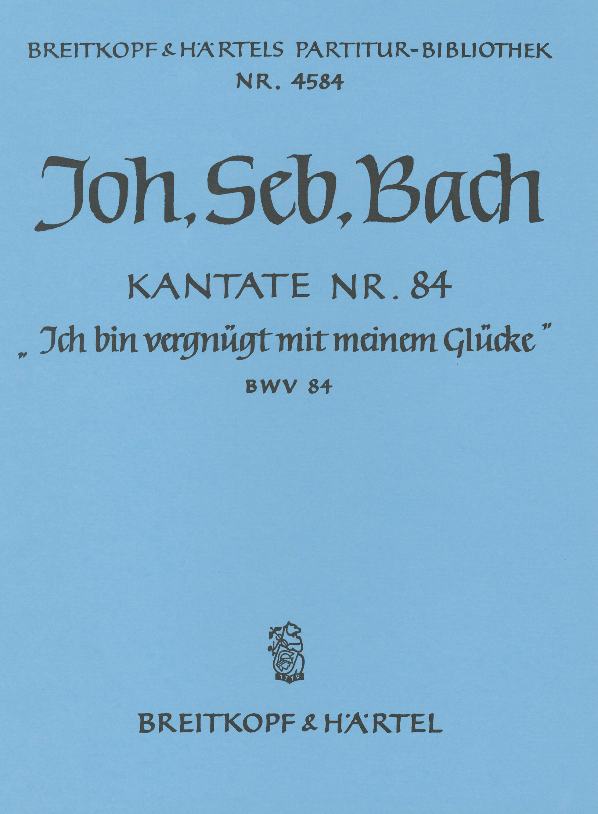 Front Cover Image Kantate BWV 84 „Ich bin vergnügt mit meinem Glücke“