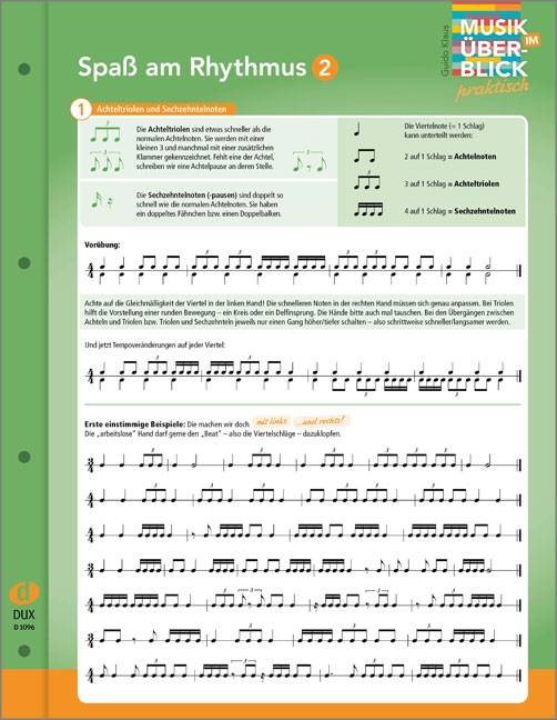 Front Cover Image Spaß am Rhythmus 2 "Musik im Überblick"