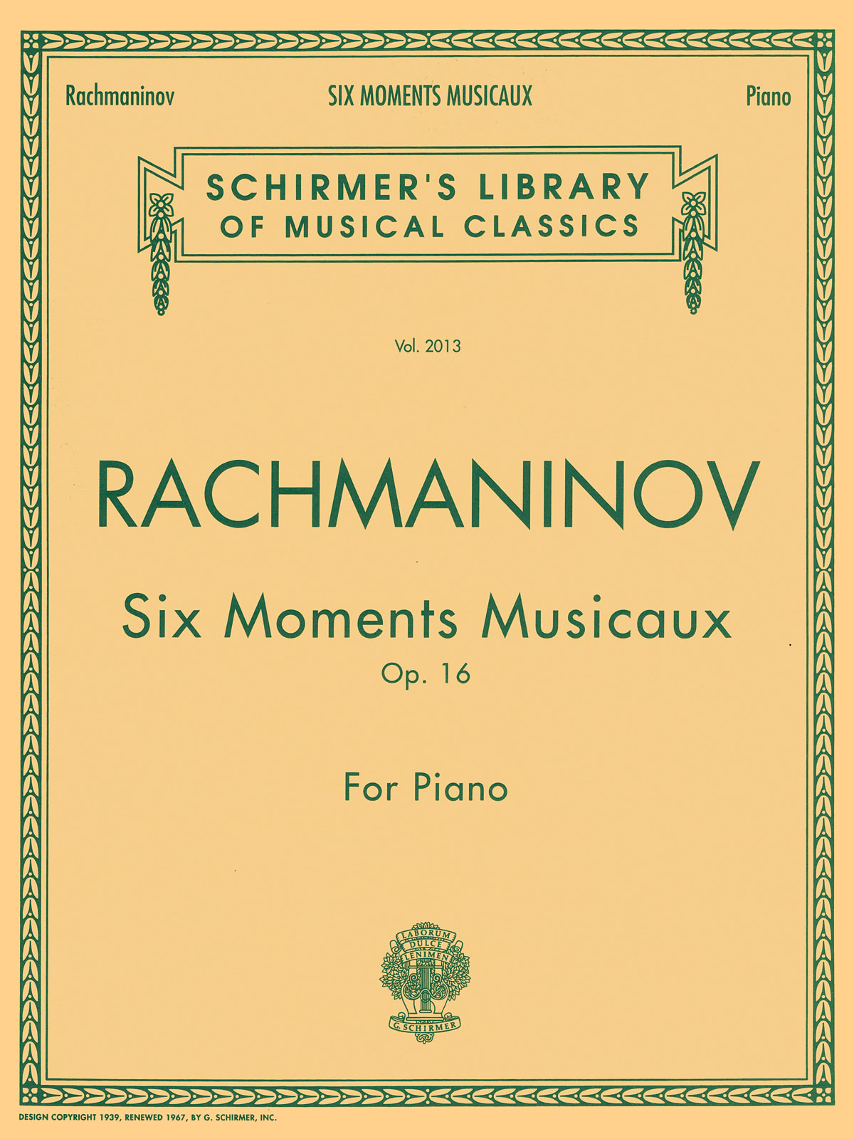 Other Cover Image 6 Moments Musicaux Op. 16