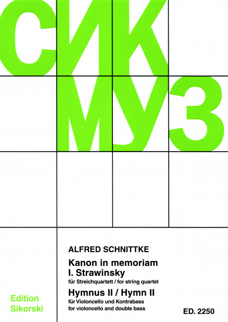 Front Cover Image Hymnus II / Kanon in memoriam Igor Strawinsky 