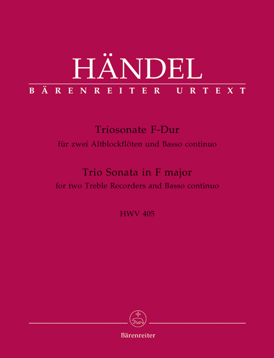 Other Cover Image Triosonate für zwei Altblockflöten und Basso continuo F-Dur HWV 405
