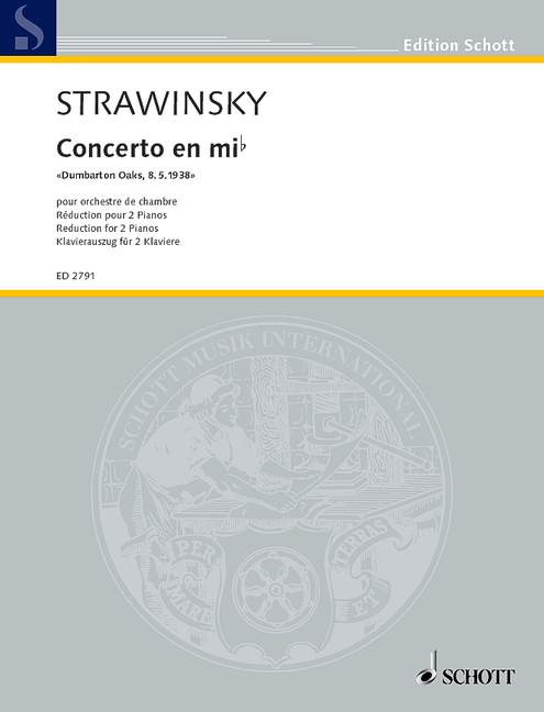 Front Cover Image Concerto in Es "Dumbarton Oaks" (1937 - 1938)