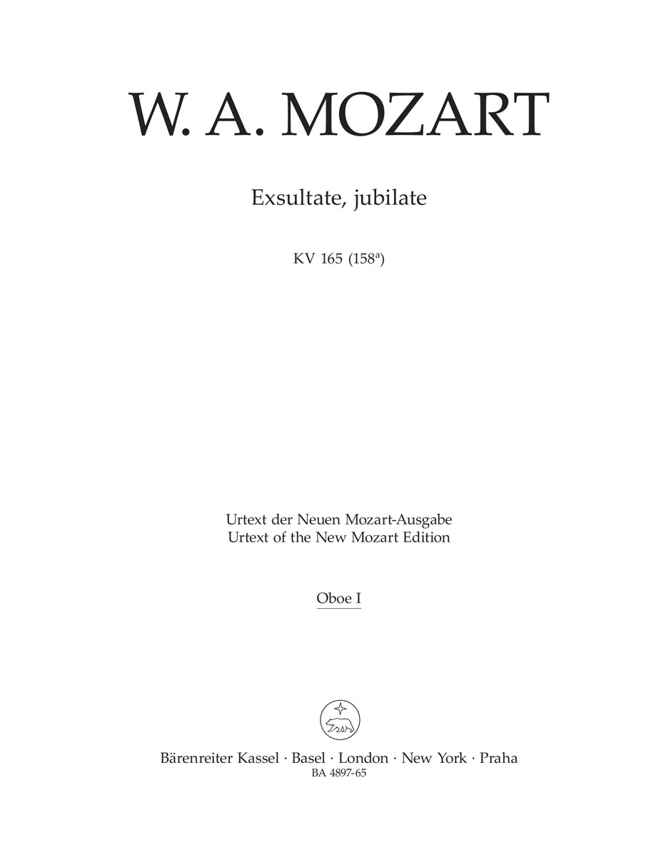 Front Cover Image Exsultate, jubilate KV 165 (158a)