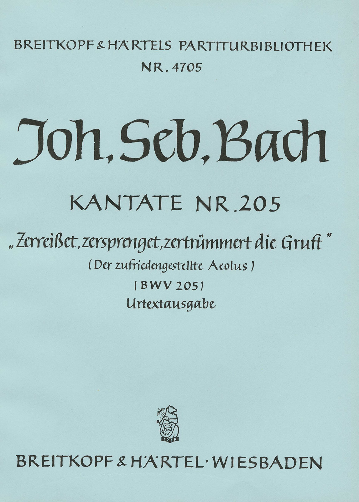 Other Cover Image Kantate BWV 205 „Zerreißet, zersprenget, zertrümmert die Gruft“ "Der zufriedengestellte Aeolus"