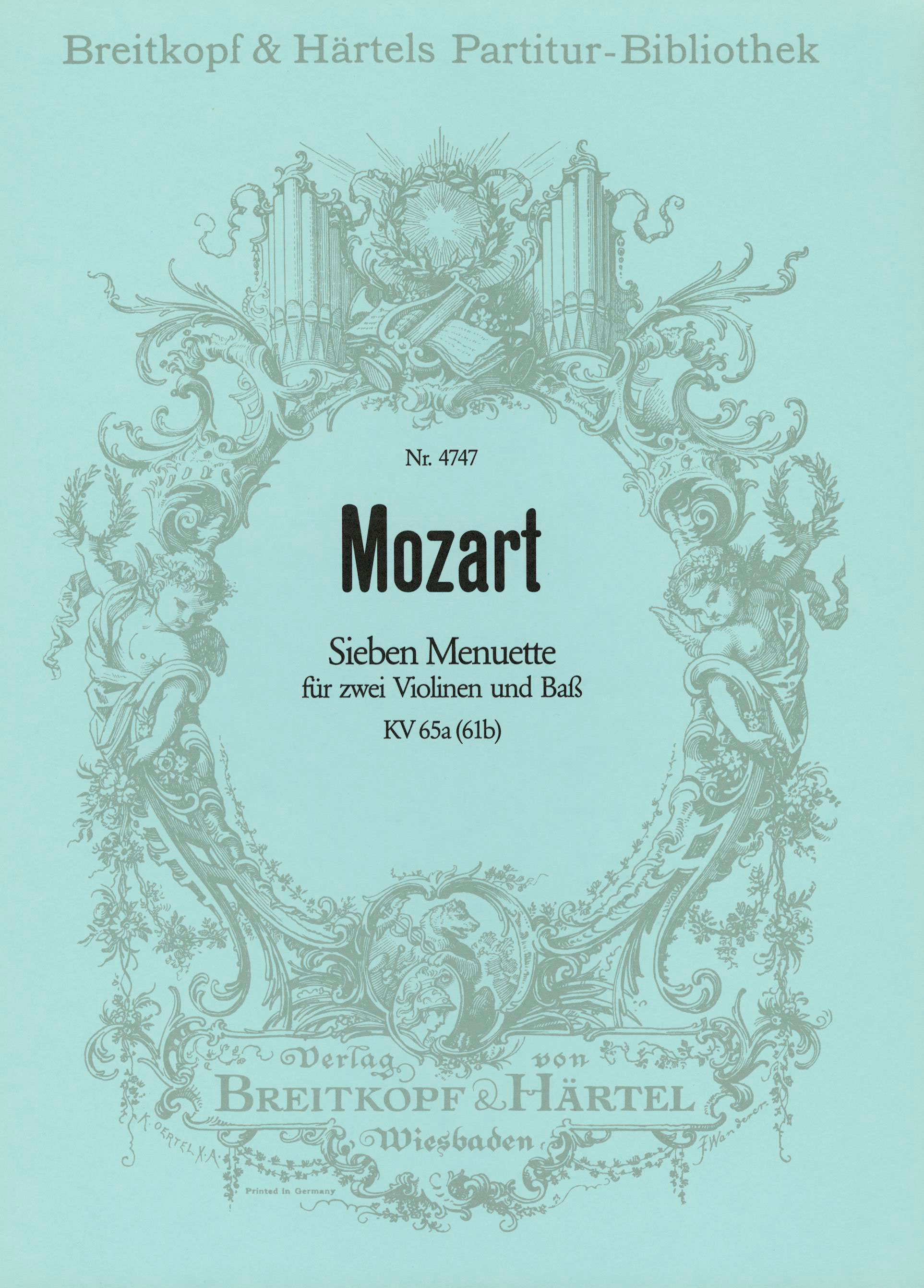 Front Cover Image Sieben Menuette mit Trio KV65a