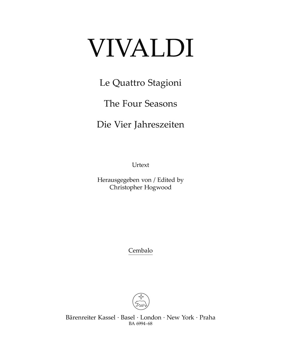 Front Cover Image Le Quattro Stagioni