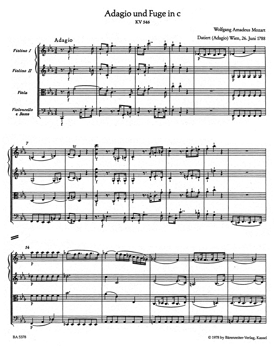 Other Cover Image Adagio und Fuge für Streicher c-Moll KV 546