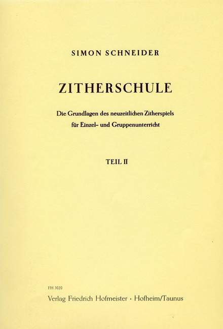 Front Cover Image Zitherschule Teil 2