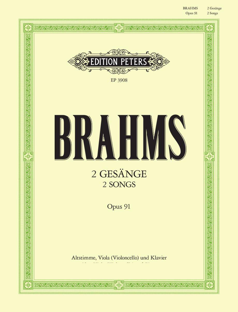 Front Cover Image 2 Gesänge für eine Altstimme mit Viola (Violoncello) und Klavier op. 91